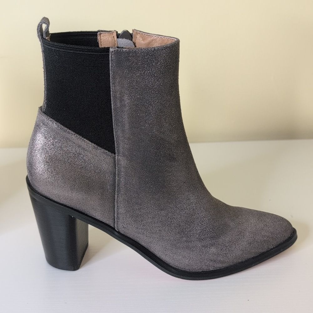 Corso Como Size 6.5 Hurray Dusted Metallic Gunmetal Heeled Boots, NEW - Picture 9 of 15
